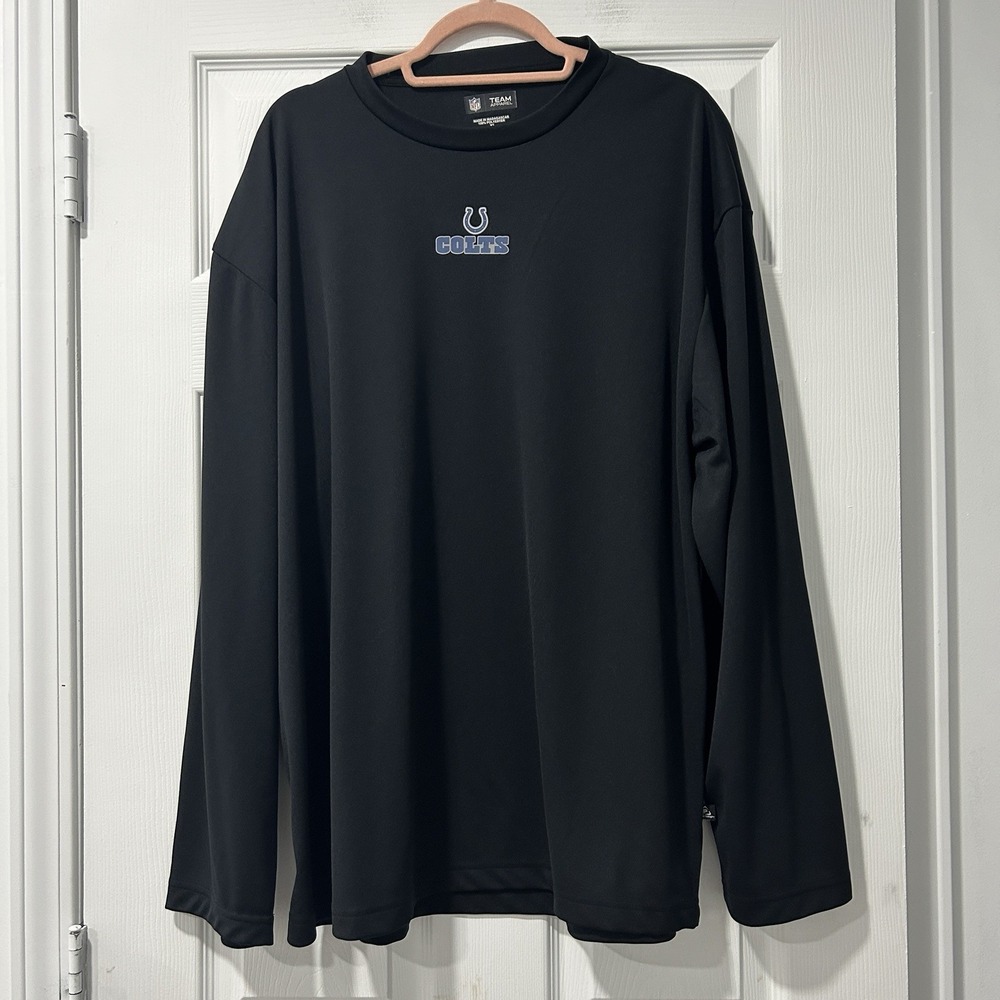 NFL Licensed‎ Indianapolis Colts 100% Polyester Long Sleeve Shirt Men's XL Black